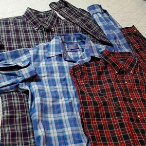 Pendleton lot of 3 long sleeve dress shirts, size Medium
